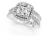 White gold Cushion Cut Cut Halo Split Shank Prong Setting Ring_13