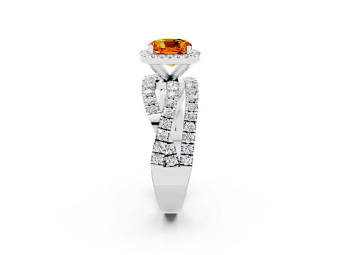 White gold Cushion Cut Cut Halo Split Shank Prong Setting Ring_14