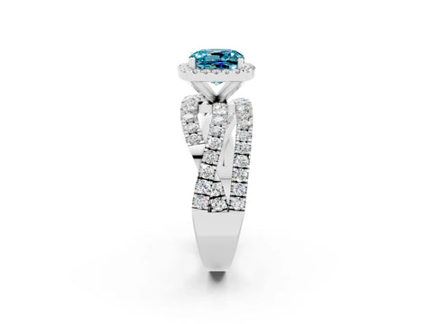 White gold Cushion Cut Cut Halo Split Shank Prong Setting Ring_14
