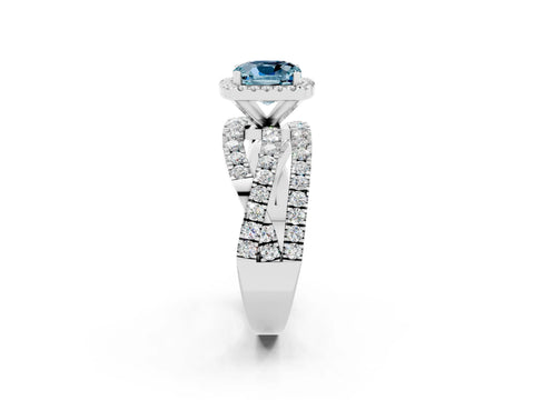 White gold Cushion Cut Cut Halo Split Shank Prong Setting Ring_14