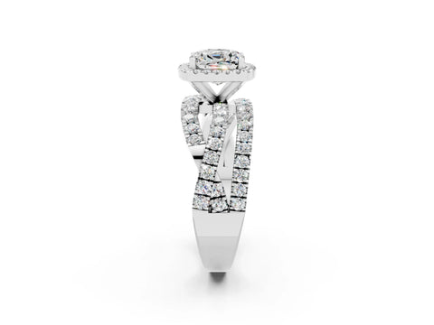 White gold Cushion Cut Cut Halo Split Shank Prong Setting Ring_14