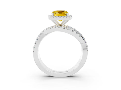White gold Cushion Cut Cut Halo Split Shank Prong Setting Ring_15