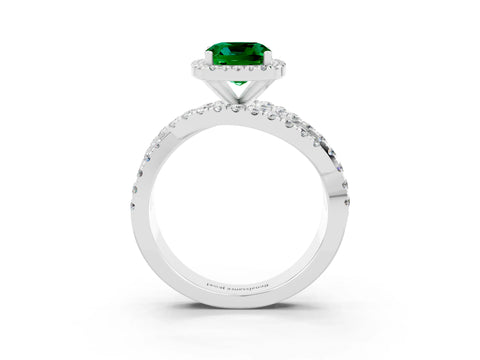 White gold Cushion Cut Cut Halo Split Shank Prong Setting Ring_15