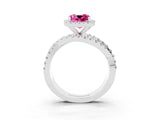 White gold Cushion Cut Cut Halo Split Shank Prong Setting Ring_15