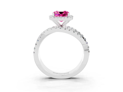 White gold Cushion Cut Cut Halo Split Shank Prong Setting Ring_15