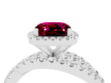 White gold Cushion Cut Cut Halo Split Shank Prong Setting Ring_16