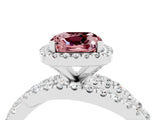 White gold Cushion Cut Cut Halo Split Shank Prong Setting Ring_16