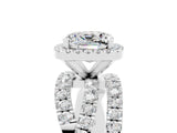 White gold Cushion Cut Cut Halo Split Shank Prong Setting Ring_17