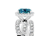 White gold Cushion Cut Cut Halo Split Shank Prong Setting Ring_17