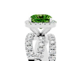 White gold Cushion Cut Cut Halo Split Shank Prong Setting Ring_17