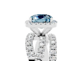 White gold Cushion Cut Cut Halo Split Shank Prong Setting Ring_17