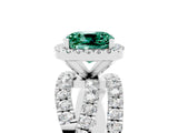 White gold Cushion Cut Cut Halo Split Shank Prong Setting Ring_17