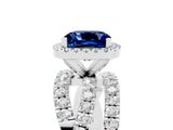 White gold Cushion Cut Cut Halo Split Shank Prong Setting Ring_17