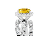 White gold Cushion Cut Cut Halo Split Shank Prong Setting Ring_17