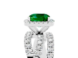White gold Cushion Cut Cut Halo Split Shank Prong Setting Ring_17