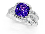 White gold Cushion Cut Cut Halo Split Shank Prong Setting Ring_1