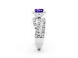 White gold Cushion Cut Cut Halo Split Shank Prong Setting Ring_2