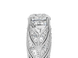 White gold Cushion Cut Cut Milgrain Pave Diamond Engagement Ring with Four-Prong Setting_20