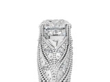 White gold Cushion Cut Cut Milgrain Pave Diamond Engagement Ring with Four-Prong Setting_8