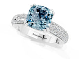 White gold Cushion Cut Cut Pave Diamond Engagement Ring with Channel Set Band and Four-Prong Setting_1