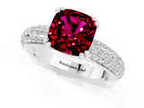 White gold Cushion Cut Cut Pave Diamond Engagement Ring with Channel Set Band and Four-Prong Setting_1