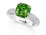 White gold Cushion Cut Cut Pave Diamond Engagement Ring with Channel Set Band and Four-Prong Setting_1