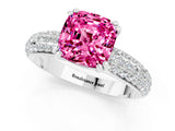 White gold Cushion Cut Cut Pave Diamond Engagement Ring with Channel Set Band and Four-Prong Setting_1