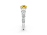 White gold Cushion Cut Cut Pave Diamond Engagement Ring with Channel Set Band and Four-Prong Setting_2