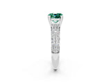 White gold Cushion Cut Cut Pave Diamond Engagement Ring with Channel Set Band and Four-Prong Setting_2
