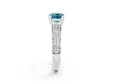White gold Cushion Cut Cut Pave Diamond Engagement Ring with Channel Set Band and Four-Prong Setting_2