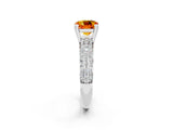 White gold Cushion Cut Cut Pave Diamond Engagement Ring with Channel Set Band and Four-Prong Setting_2