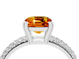 White gold Cushion Cut Cut Pave Diamond Engagement Ring with Channel Set Band and Four-Prong Setting_4