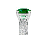 White gold Cushion Cut Cut Pave Diamond Engagement Ring with Channel Set Band and Four-Prong Setting_5