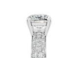White gold Cushion Cut Cut Pave Diamond Engagement Ring with Channel Set Band and Four-Prong Setting_5