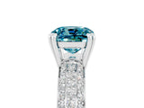 White gold Cushion Cut Cut Pave Diamond Engagement Ring with Channel Set Band and Four-Prong Setting_5