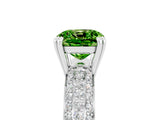 White gold Cushion Cut Cut Pave Diamond Engagement Ring with Channel Set Band and Four-Prong Setting_5