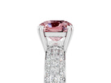 White gold Cushion Cut Cut Pave Diamond Engagement Ring with Channel Set Band and Four-Prong Setting_5