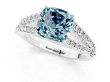 White gold Cushion Cut Cut Split Shank Pave Diamond Engagement Ring with Four-Prong Setting_1