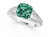 White gold Cushion Cut Cut Split Shank Pave Diamond Engagement Ring with Four-Prong Setting_1
