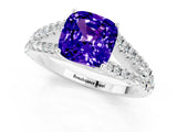 White gold Cushion Cut Cut Split Shank Pave Diamond Engagement Ring with Four-Prong Setting_1