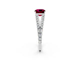 White gold Cushion Cut Cut Split Shank Pave Diamond Engagement Ring with Four-Prong Setting_2
