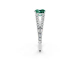 White gold Cushion Cut Cut Split Shank Pave Diamond Engagement Ring with Four-Prong Setting_2