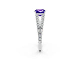 White gold Cushion Cut Cut Split Shank Pave Diamond Engagement Ring with Four-Prong Setting_2