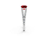 White gold Cushion Cut Cut Split Shank Pave Diamond Engagement Ring with Four-Prong Setting_2