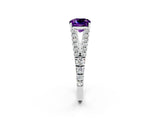 White gold Cushion Cut Cut Split Shank Pave Diamond Engagement Ring with Four-Prong Setting_2