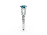 White gold Cushion Cut Cut Split Shank Pave Diamond Engagement Ring with Four-Prong Setting_2