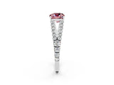 White gold Cushion Cut Cut Split Shank Pave Diamond Engagement Ring with Four-Prong Setting_2