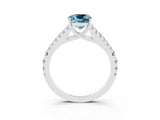 White gold Cushion Cut Cut Split Shank Pave Diamond Engagement Ring with Four-Prong Setting_3