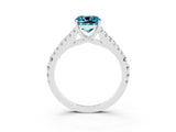 White gold Cushion Cut Cut Split Shank Pave Diamond Engagement Ring with Four-Prong Setting_3