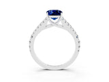 White gold Cushion Cut Cut Split Shank Pave Diamond Engagement Ring with Four-Prong Setting_3